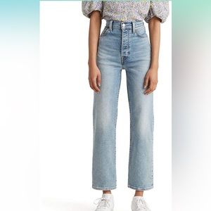 Levi's Women's Ribcage Straight Ankle Jeans, Worn Out, 32 (US 14)